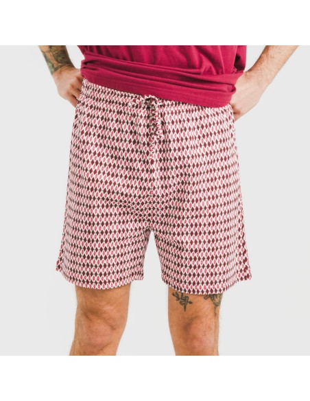 Pijama corto algodón hombre Jannat burdeos Pijama corto algodón hombre Jannat burdeos