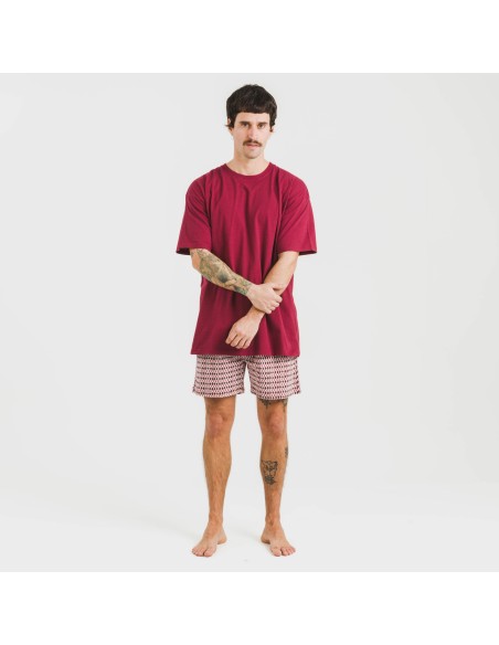 Pijama corto algodón hombre Jannat burdeos Pijama corto algodón hombre Jannat burdeos