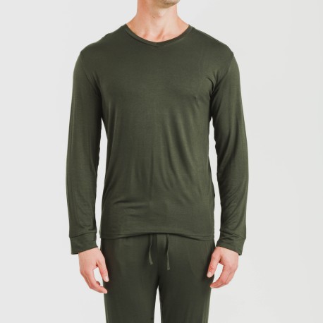 Pijama largo viscosa hombre liso