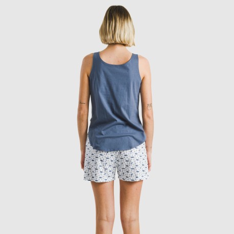 Pijama corto algodón Saachi azul