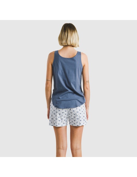 Pijama corto algodón Saachi azul