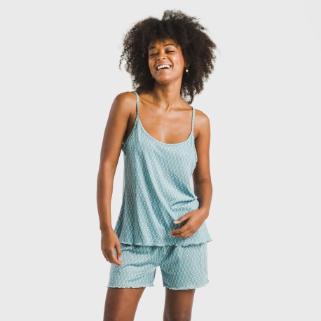 Pijama tirantes mujer soft Walia agua marina