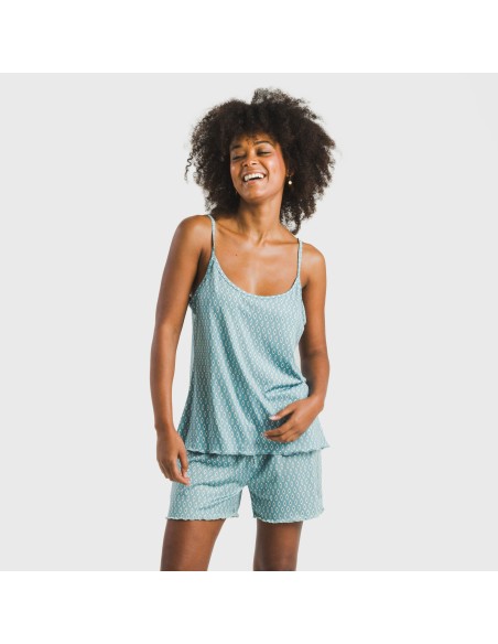 Pijama tirantes mujer soft Walia agua marina Pijama tirantes mujer soft Walia agua marina