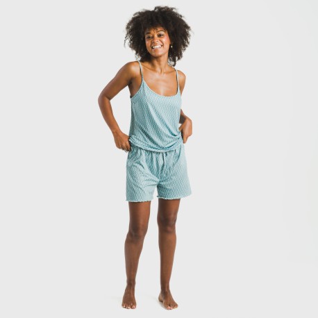 Pijama tirantes mujer soft Walia agua marina