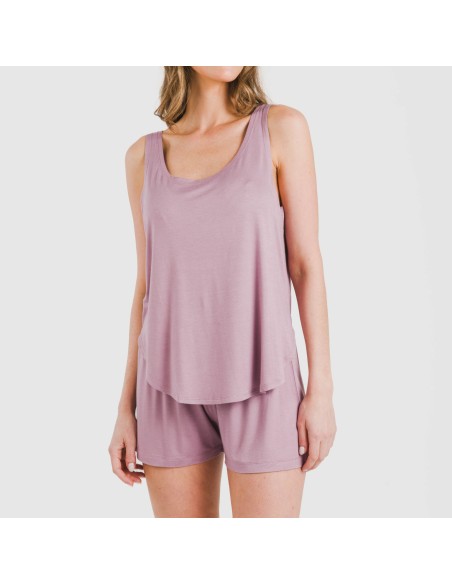 Pijama tirantes mujer viscosa liso
