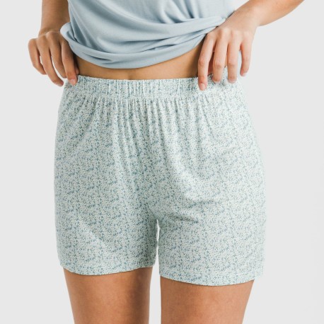 Pijama corto manga fluida viscosa mujer Cris celeste