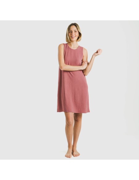 Vestido corto tirantes bambula liso Vestido corto tirantes bambula liso