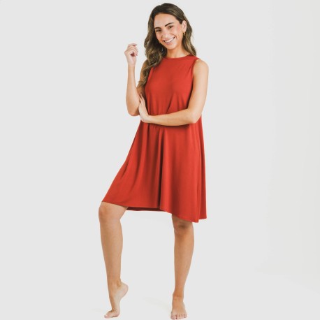 Vestido corto tirantes viscosa liso