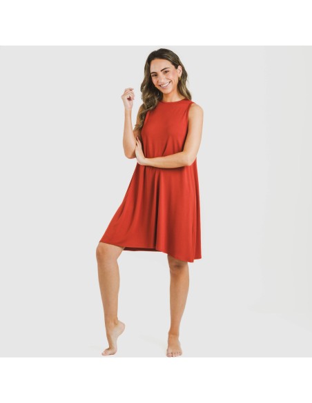 Vestido corto tirantes viscosa liso Vestido corto tirantes viscosa liso