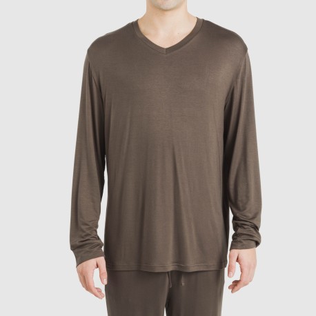 Pijama largo viscosa hombre liso