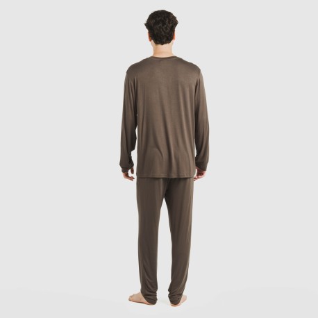 Pijama largo viscosa hombre liso