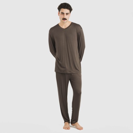Pijama largo viscosa hombre liso