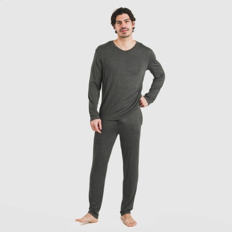 Pijama largo viscosa hombre liso