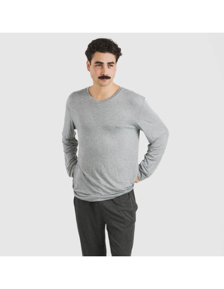 Pijama largo viscosa hombre liso