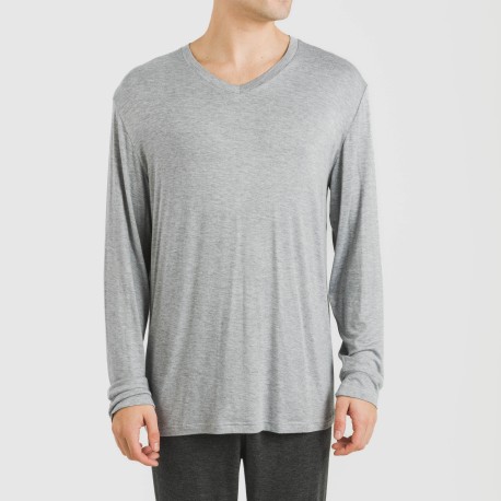 Pijama largo viscosa hombre liso