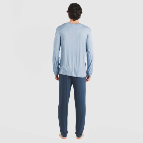 Pijama largo viscosa hombre liso