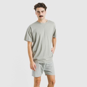Pijama corto algodón hombre Sassy verde
