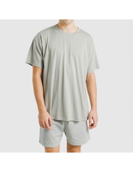 Pijama corto algodón hombre Sassy verde Pijama corto algodón hombre Sassy verde