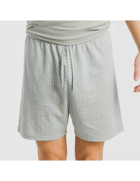 Pijama corto algodón hombre Sassy verde Pijama corto algodón hombre Sassy verde