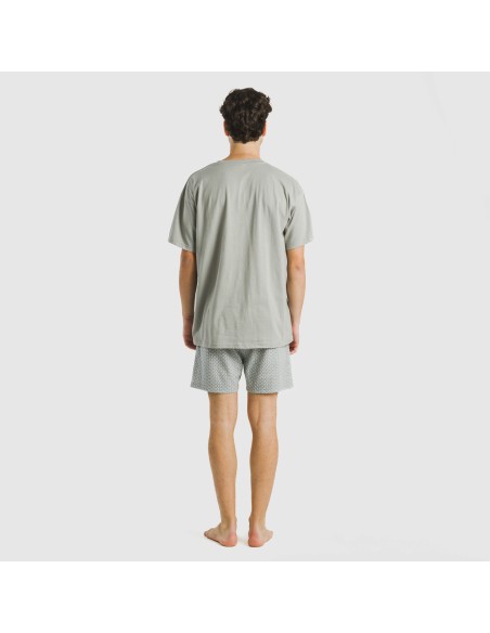 Pijama corto algodón hombre Sassy verde Pijama corto algodón hombre Sassy verde