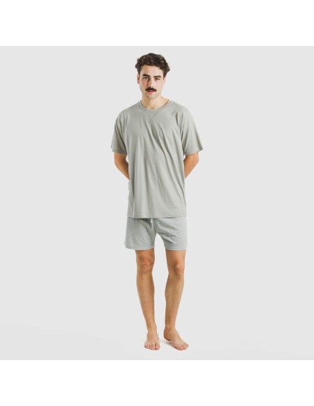 Pijama corto algodón hombre Sassy verde Pijama corto algodón hombre Sassy verde