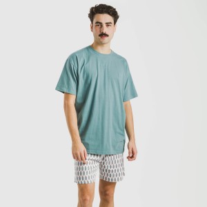 Pijama corto algodón hombre Arpani verde frances