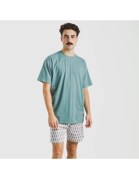 Pijama corto algodón hombre Arpani verde frances Pijama corto algodón hombre Arpani verde frances