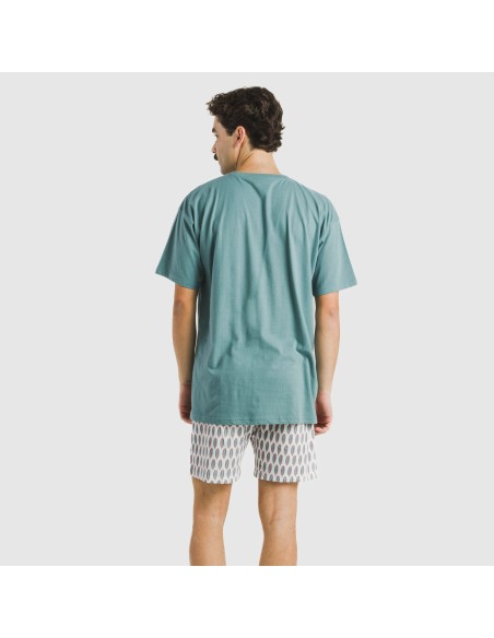 Pijama corto algodón hombre Arpani verde frances Pijama corto algodón hombre Arpani verde frances