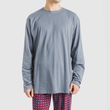 Pijama largo algodón hombre Gladiolo indigo