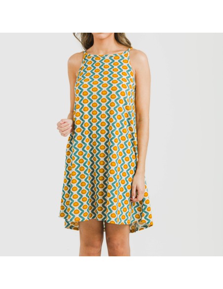 Vestido corto tirantes crepe Naya agua marina Vestido corto tirantes crepe Naya agua marina