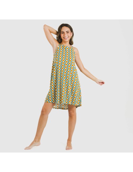 Vestido corto tirantes crepe Naya agua marina Vestido corto tirantes crepe Naya agua marina