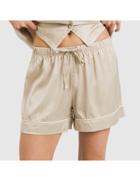 Pijama corto de manga corta satén Friday liso