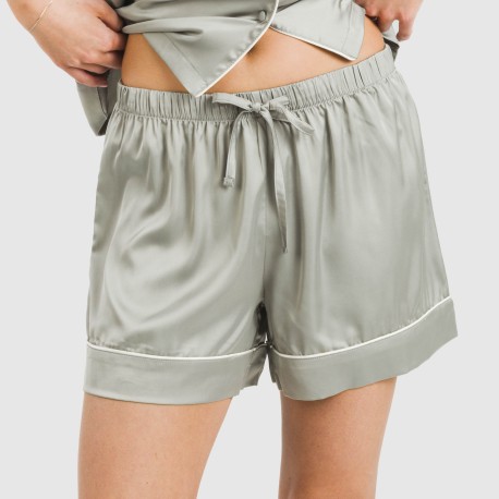 Pijama corto de manga corta satén Friday liso