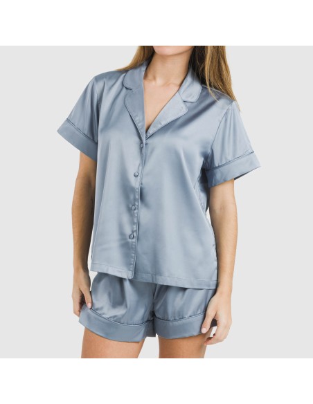 Pijama corto de manga corta satén Friday liso