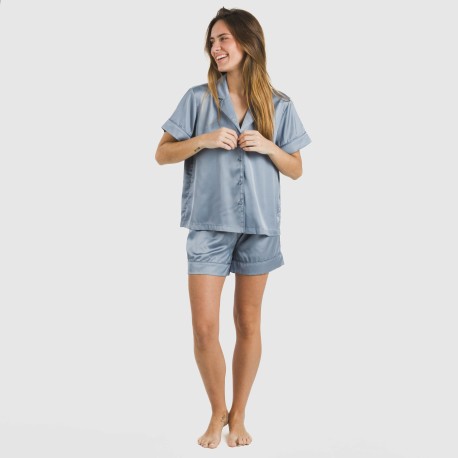 Pijama corto de manga corta satén Friday liso