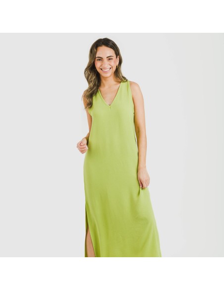 Vestido largo tirantes bambula liso Vestido largo tirantes bambula liso