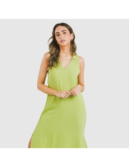 Vestido largo tirantes bambula liso Vestido largo tirantes bambula liso