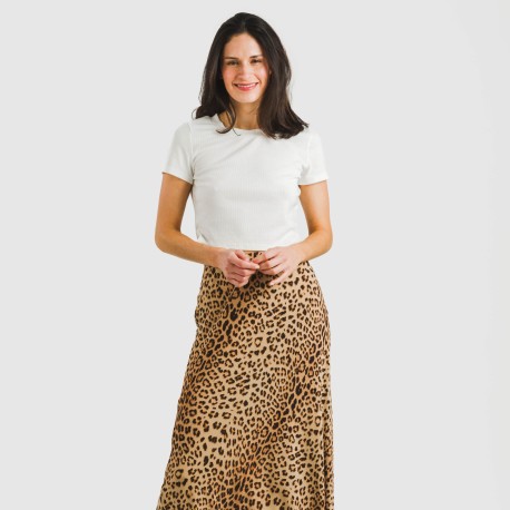Falda midi viscosa bambula Leo