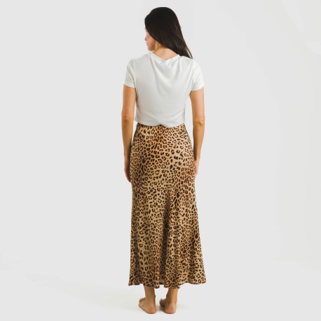 Falda midi viscosa bambula Leo