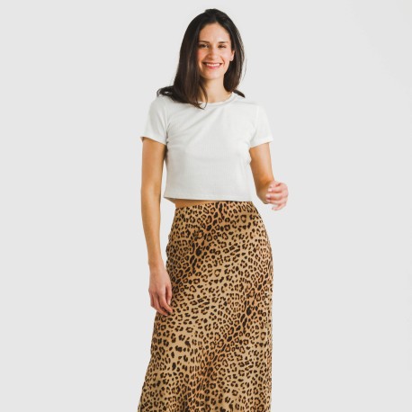 Falda midi viscosa bambula Leo