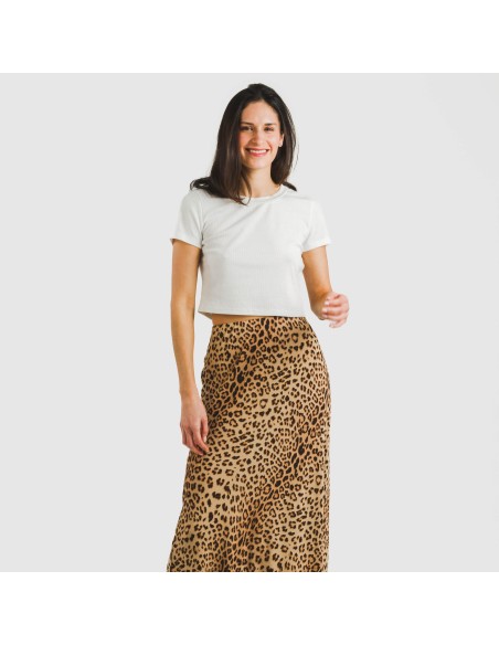 Falda midi viscosa bambula Leo Falda midi viscosa bambula Leo