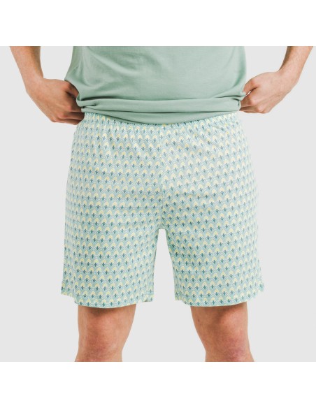 Pijama corto algodón hombre Olimpo verde francés Pijama corto algodón hombre Olimpo verde francés