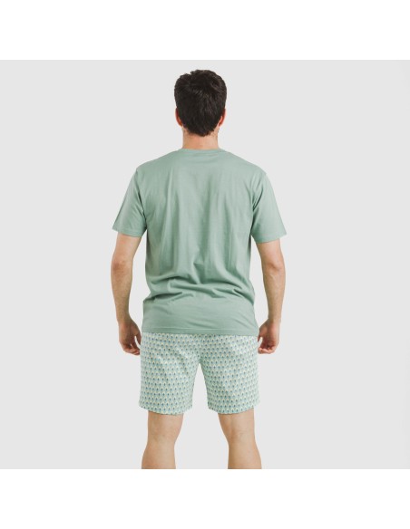 Pijama corto algodón hombre Olimpo verde francés Pijama corto algodón hombre Olimpo verde francés