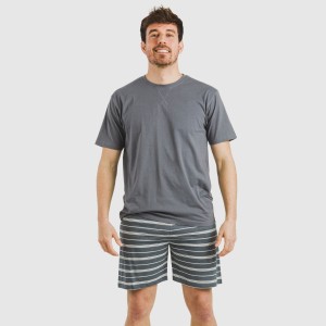 Pijama corto algodón hombre Raya Gastur indigo 2