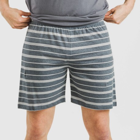 Pijama corto algodón hombre Raya Gastur indigo