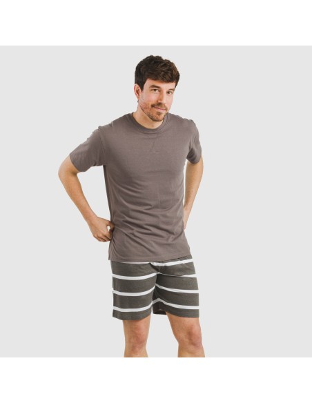 Pijama corto algodón hombre Raya Nit New topo Pijama corto algodón hombre Raya Nit New topo