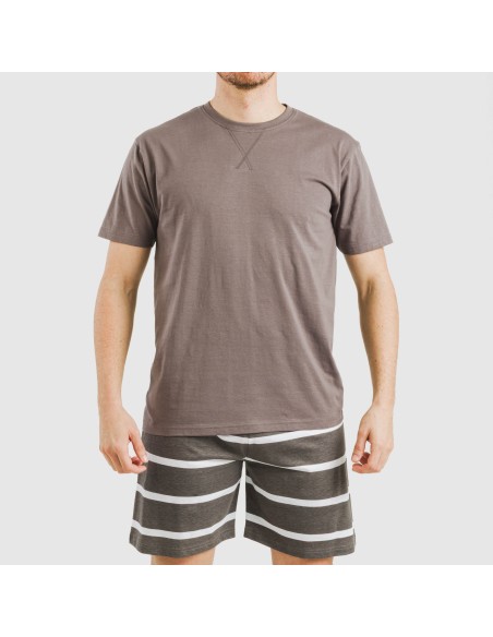 Pijama corto algodón hombre Raya Nit New topo Pijama corto algodón hombre Raya Nit New topo