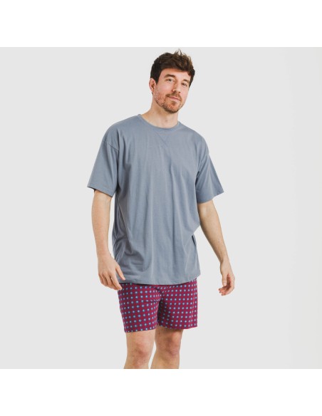 Pijama corto algodón hombre Gladiolo indigo