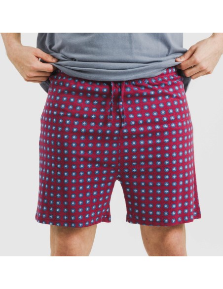 Pijama corto algodón hombre Gladiolo indigo