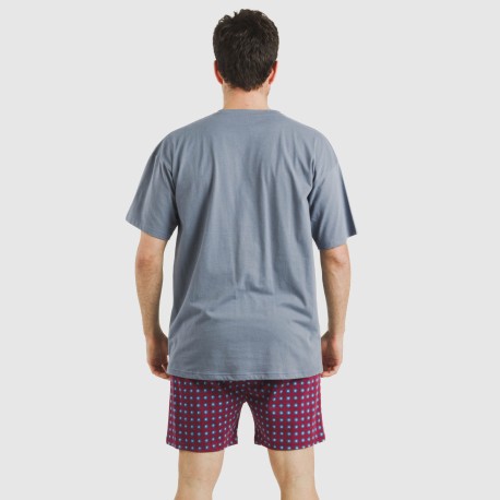 Pijama corto algodón hombre Gladiolo indigo